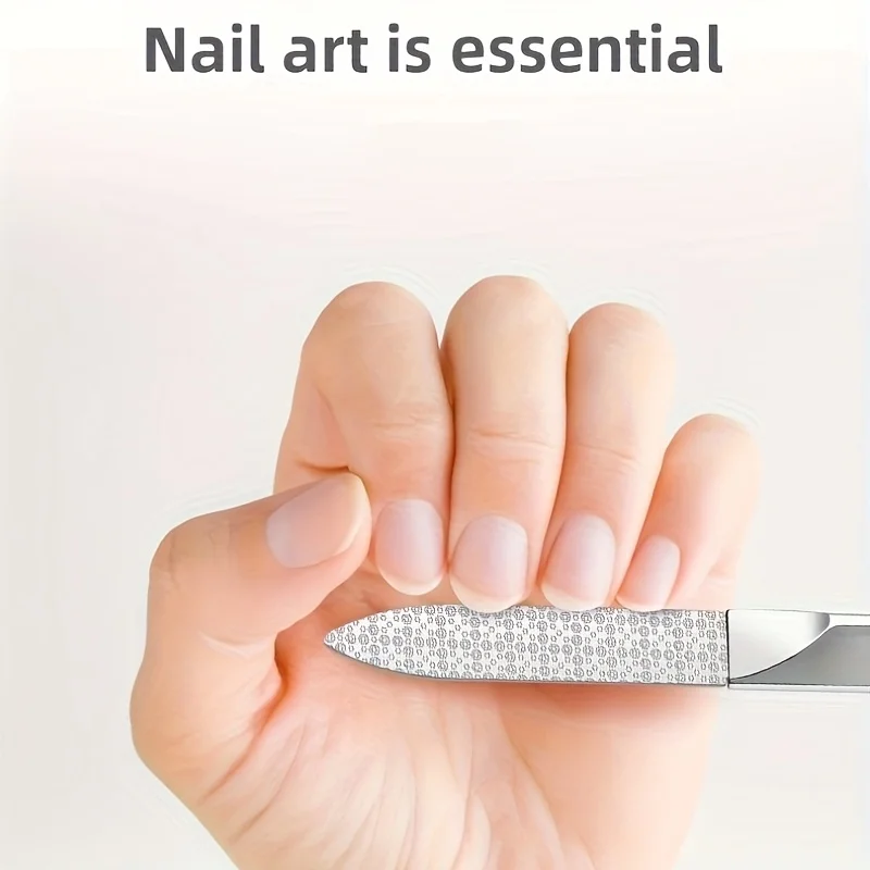 

Набор из 2-х двусторонних утолщенных пилок для ногтей из нержавеющей стали для маникюра и педикюра, многофункциональный инструмент для ухода за ногтями