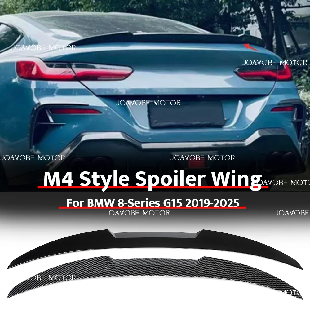 

Glossy Black Glossy Carbon Fiber Look M4 Style Rear Spoiler Wing For BMW 8-Series G15 2019-2025