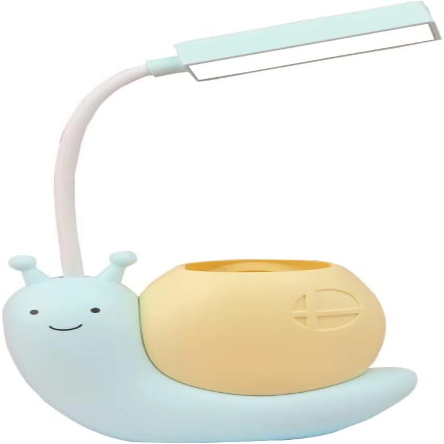 

Essential Blue Snail USB Rechargeable Desk Lamp - Must-Have Adorable Study Light for Kids! Adjustable Brightness, Flexible Neck,