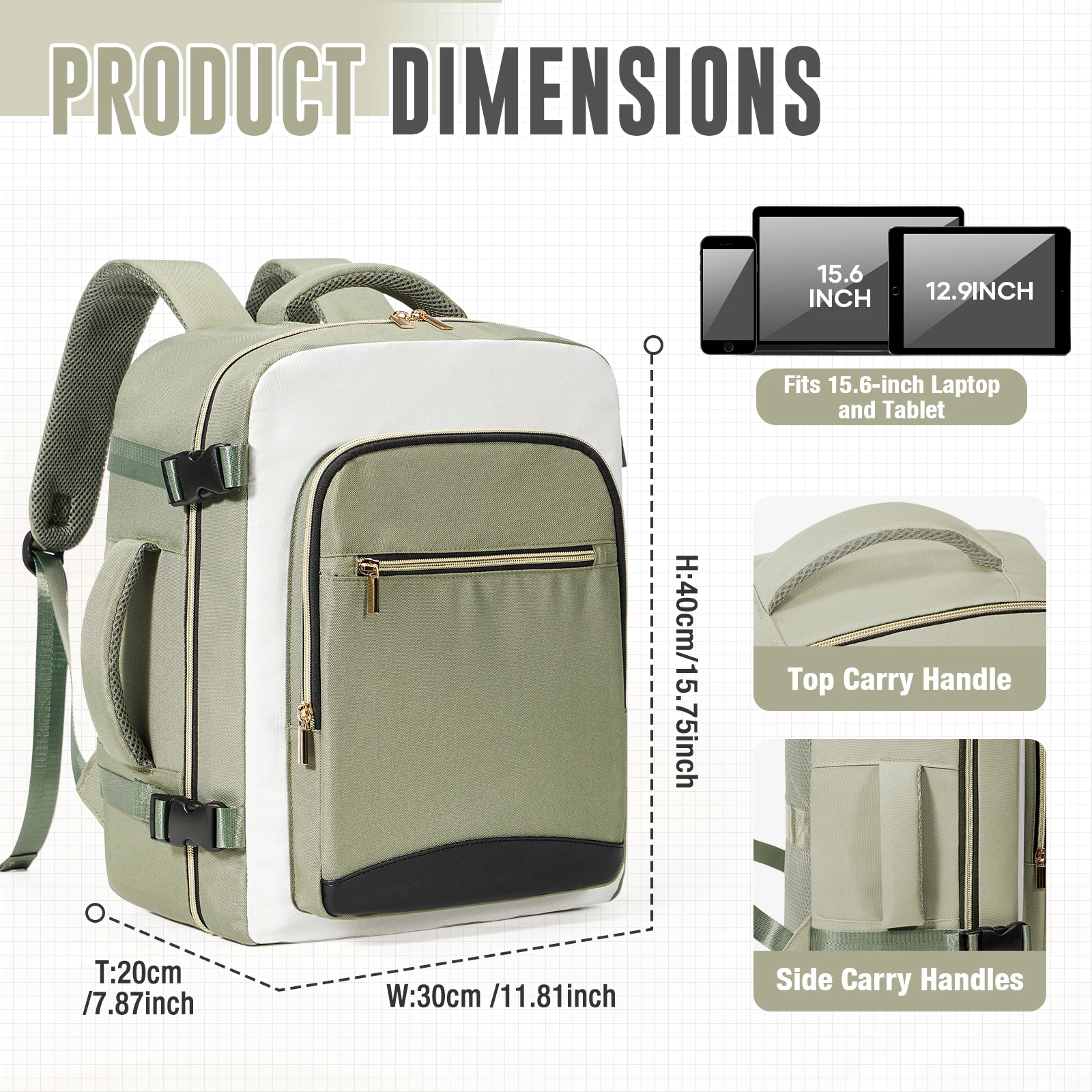 Ryanair حقيبة الظهر 40x30x20 حقيبة السفر Wizzair المقصورة حقيبة الرجال النساء 15.6 بوصة محمول على ظهره حقيبة ظهر عادية حقيبة ظهر للكلية #5