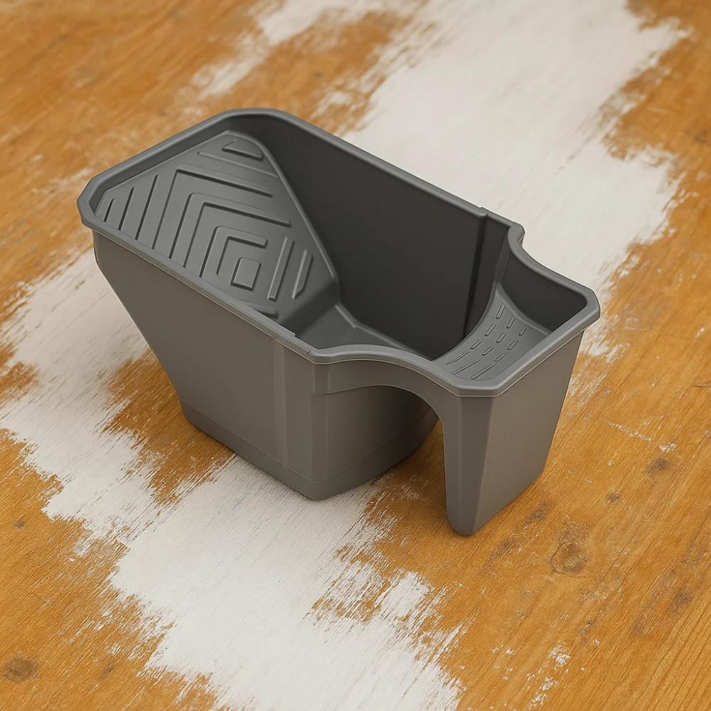 Wall Painting Easy-Grip Painting Bucket PP Large Capacity Paint Tray Grey Durable Handheld Paint Cup Decorating