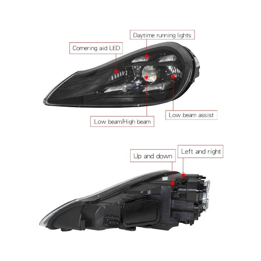 For Porsche Cayenne 957 2007-2010 2pcs PDLS Style Full LED Headlamp Assembly Projector Lens Car Front Light Upgrade Accessories - view 3