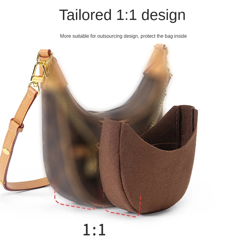 Portable Purse Organizer Storage Insert Bag Shaper Felt Women\'s Tote Cosmetic Up Inner Pouch Lining Fit For LVV LOOP In Bag