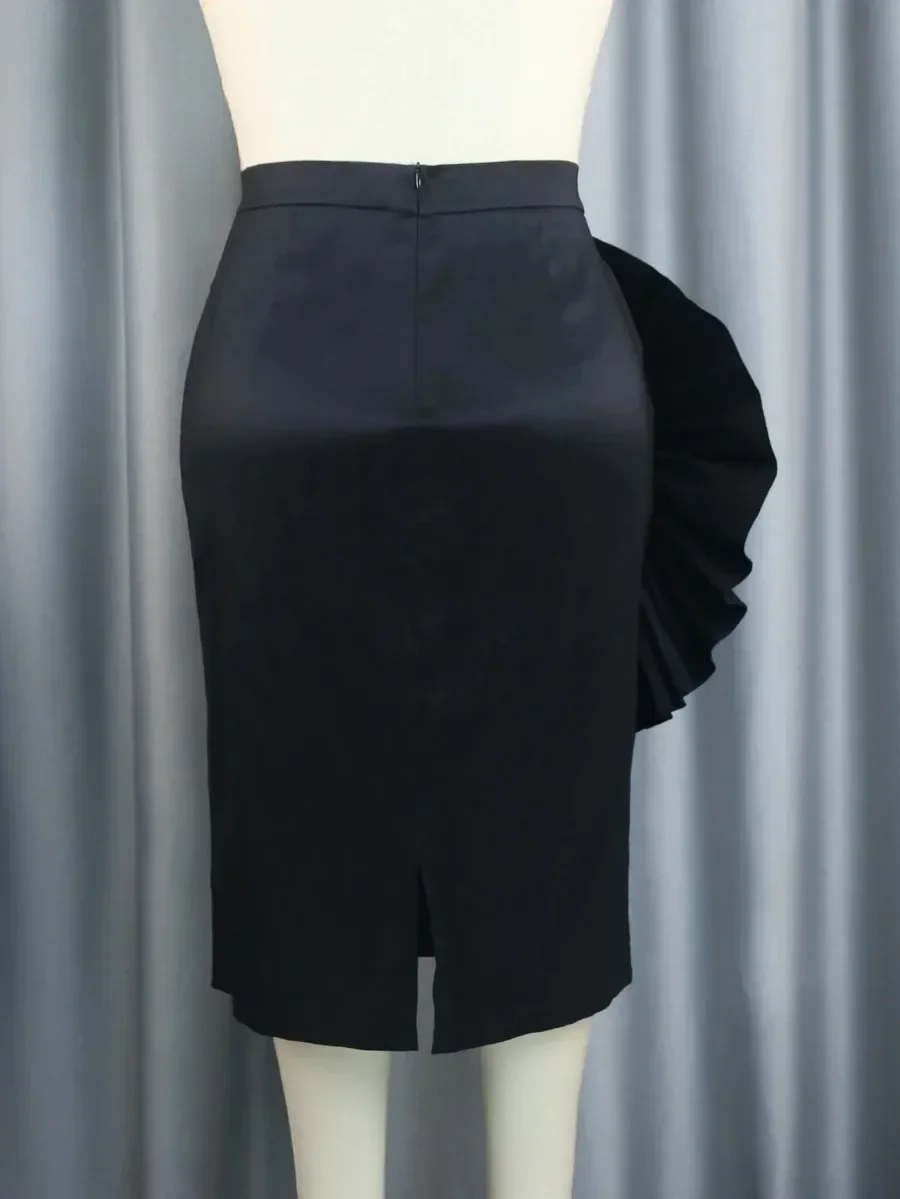 Imperium Rokken Rode Rechte Bloem Appliqueert Glanzende High Street Avond Cocktail Party Pakket Hip Midi Rok Voor Vrouwen 2024 Nieuw