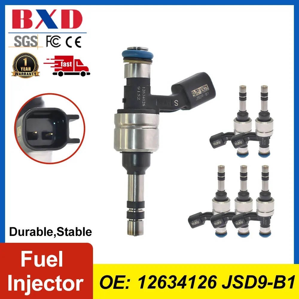 1/6PCS Fuel Injector 12634126 JSD9-B1 For Chevrolet Equinox Camaro Caprice, Cadillac ATS SRX CTS XTS, GMC Canyon, Buick LaCrosse