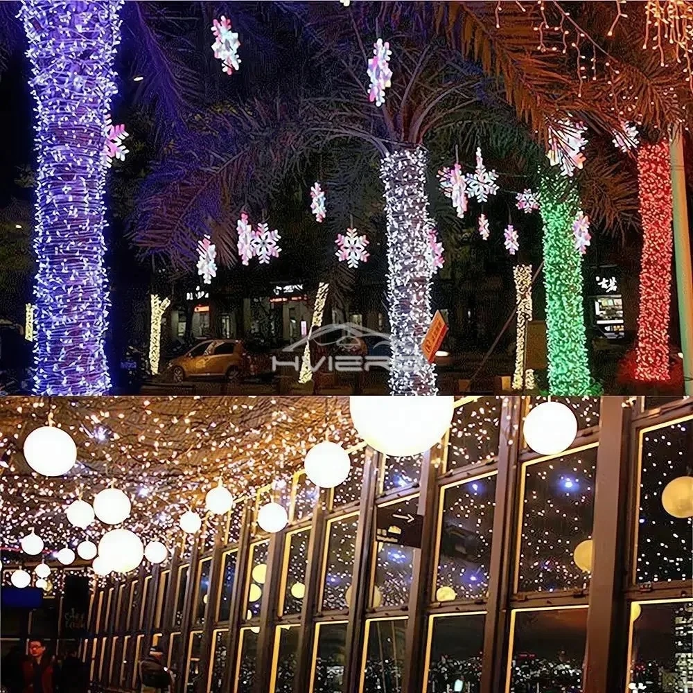 Tira de Luz de Natal com 100LED Cordas, Flash, Feriado, Decoração, Festa, Atmosfera de Casamento, Jardim, Confissão, Iluminação de Teto, 10m