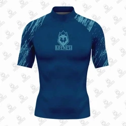 Rash guard da uomo Surf Diving Swimwear t-shirt manica corta costume da bagno nuoto stretto Surf camicie palestra protezione UV vestiti