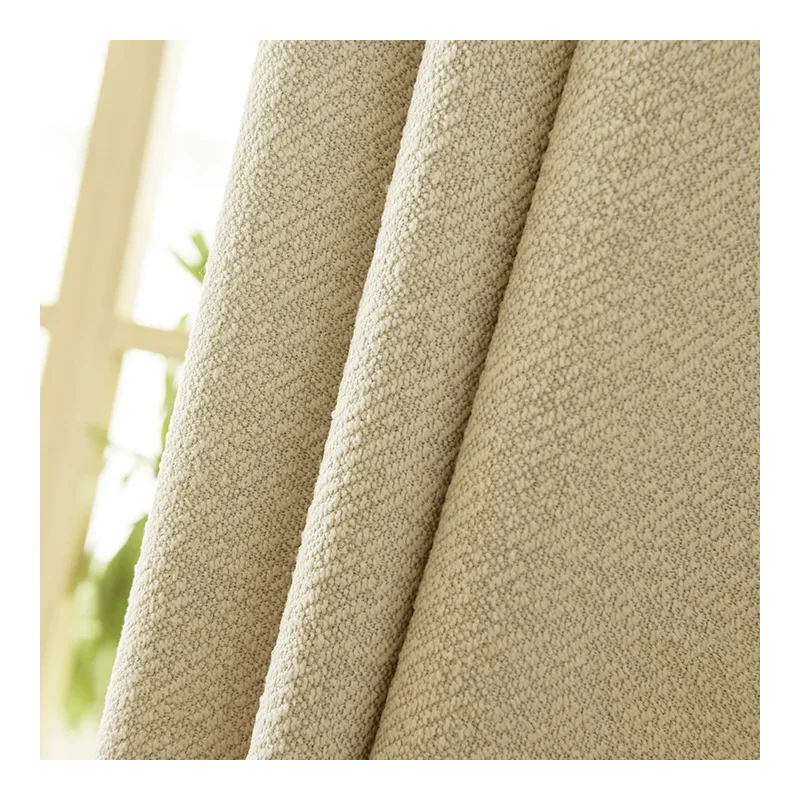 Japanese Cotton and Linen Curtains for Living Dining Room Bedroom Log Wind Blackout Insulation Milk Tea Cream Curtain Custom