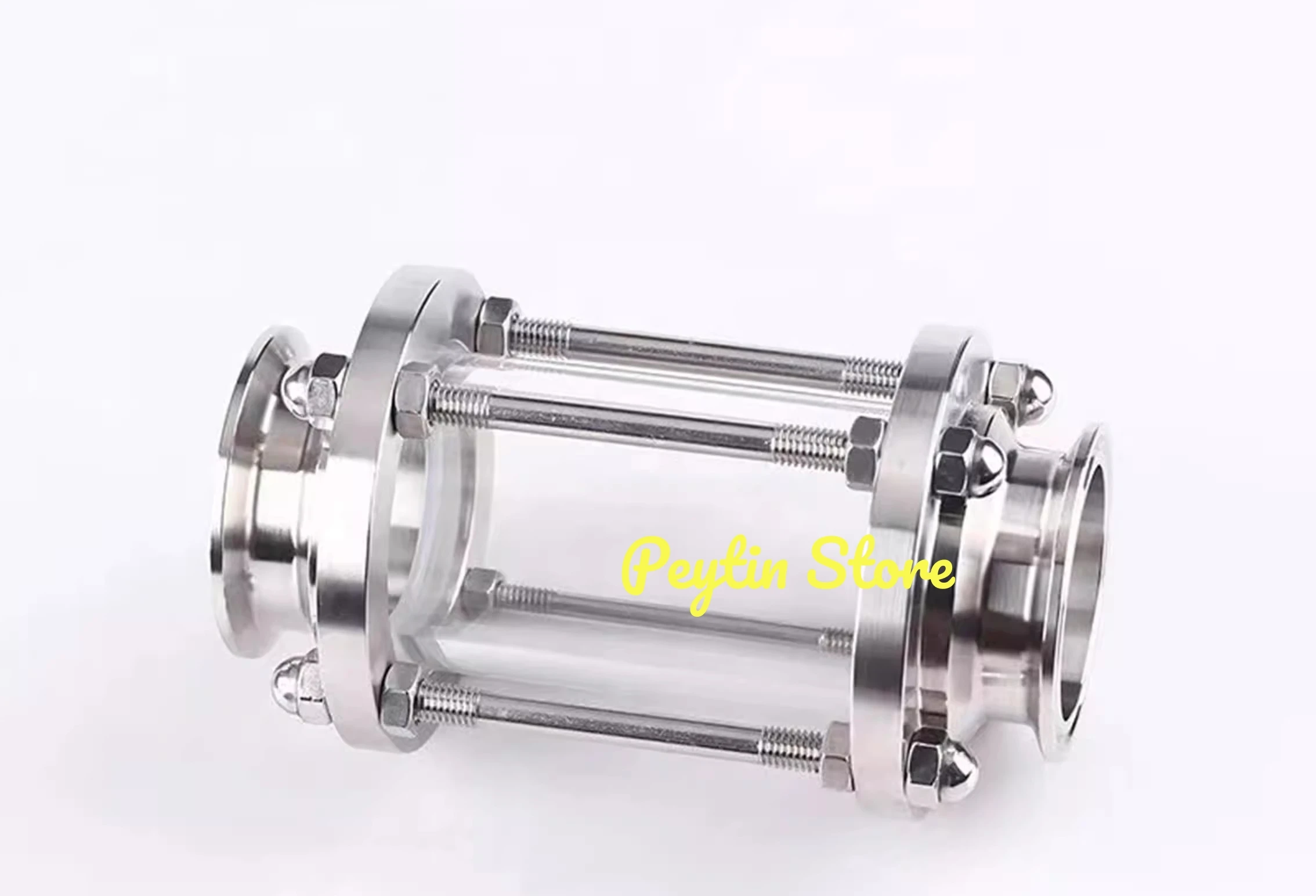 1Pc 304 Stainless Steel Quick Mount Mirror Stainless Steel Container Glass Tube Viewing Cup Clamp Type