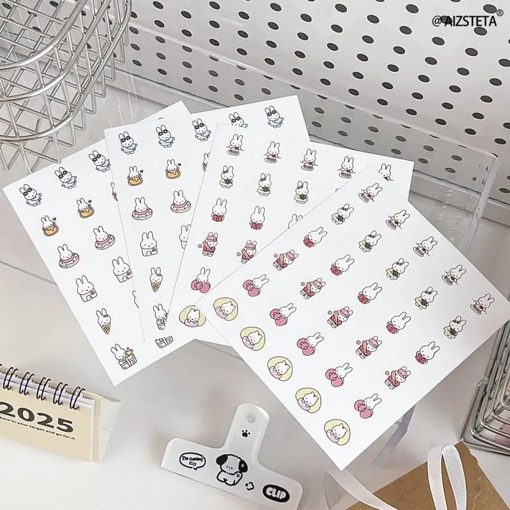 ملصقات أرنب ميفي لطيفة متعددة الأنماط مقاومة للماء كاواي أنيمي دائرية مختومة ملصقات دفتر تزيين كوب الماء للطلاب