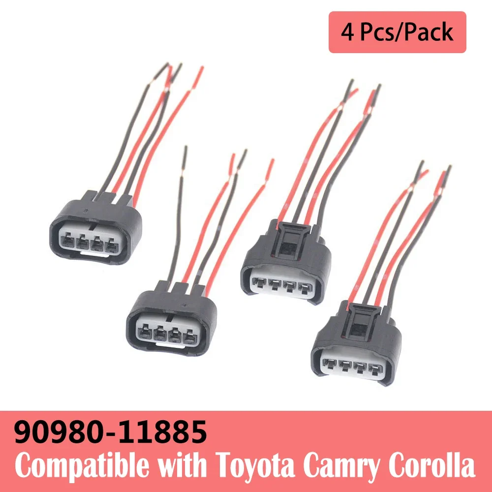 4pcs Ignition Coil Connector Replace 90980-11885 Compatible with Toyota Camry Corolla Scion tC /xD Sienna Highlander