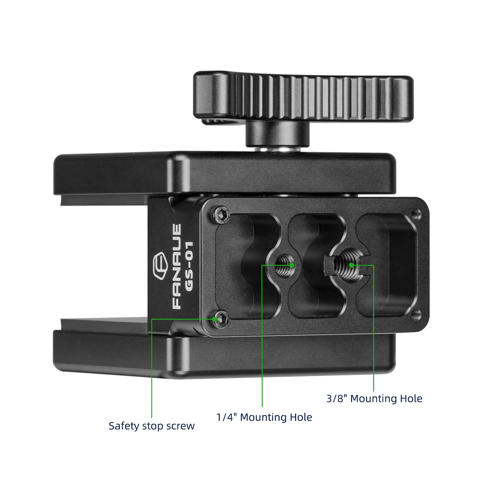 FANAUE GS-01 Saddle Mount Rifle Clamp Adapter for Hunting Tripod Arca Swiss QR Plate