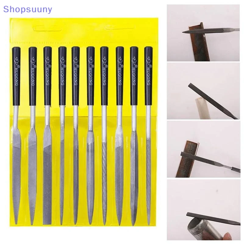 [SU]10Pcs Metal Needle File Set Wood Rasp Metal Polishing Hand FileTools Steel Rasp Needl Filing For Metal Glass Stone Wood Carv