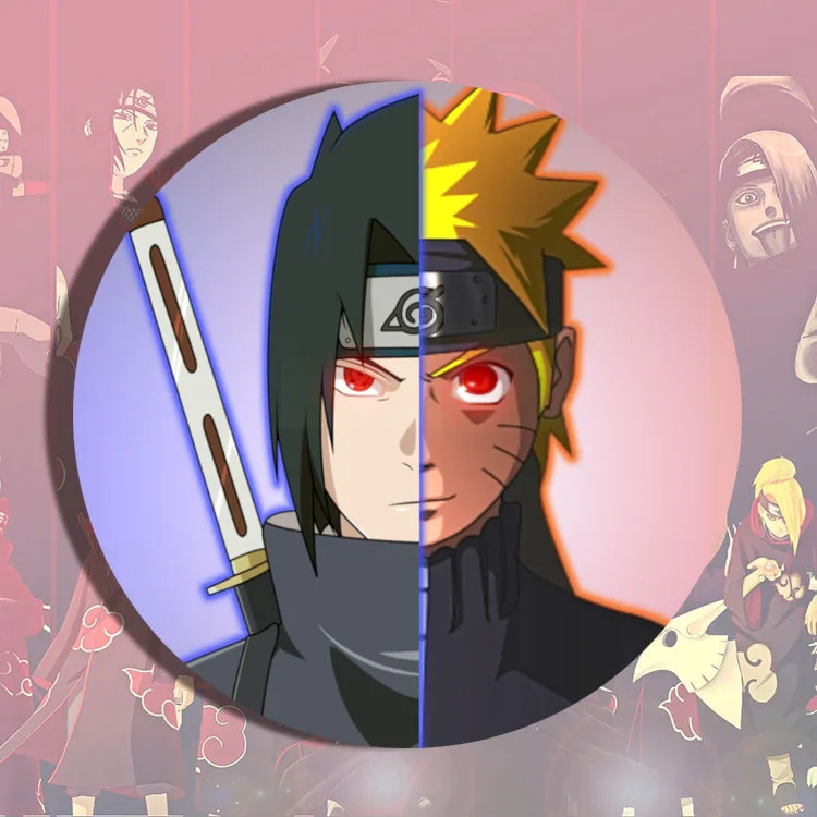 Naruto Sasuke Itachi Madara Kakashi Anime Cosplay Badge Pin Metal Enamel Lapel Pin Brooch Keychain Gift for Fans Accessories - view 3