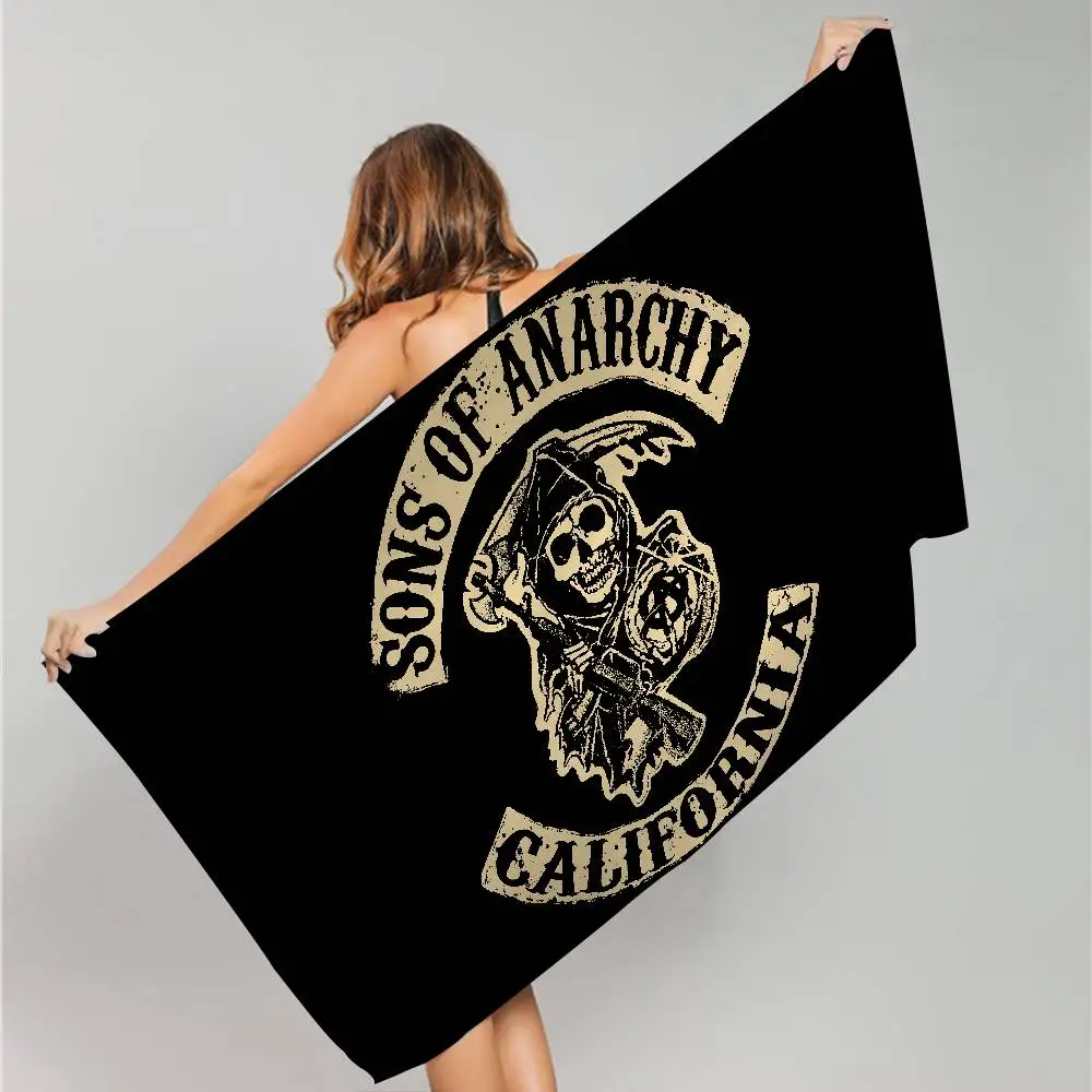 Son Of Anarchy American Anime Beach Swimming Towel Soft Absorbent Washcloth Children's Gifts for Kids Travel Camping Gym