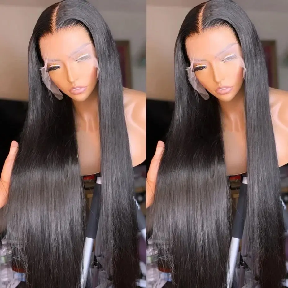 Bone Straight 13x4 Brazilian HD Lace Front Wigs 32 34Inch Brazilian Human Hair 4X4 Lace Closure Wig For Women Lace Frontal Wig