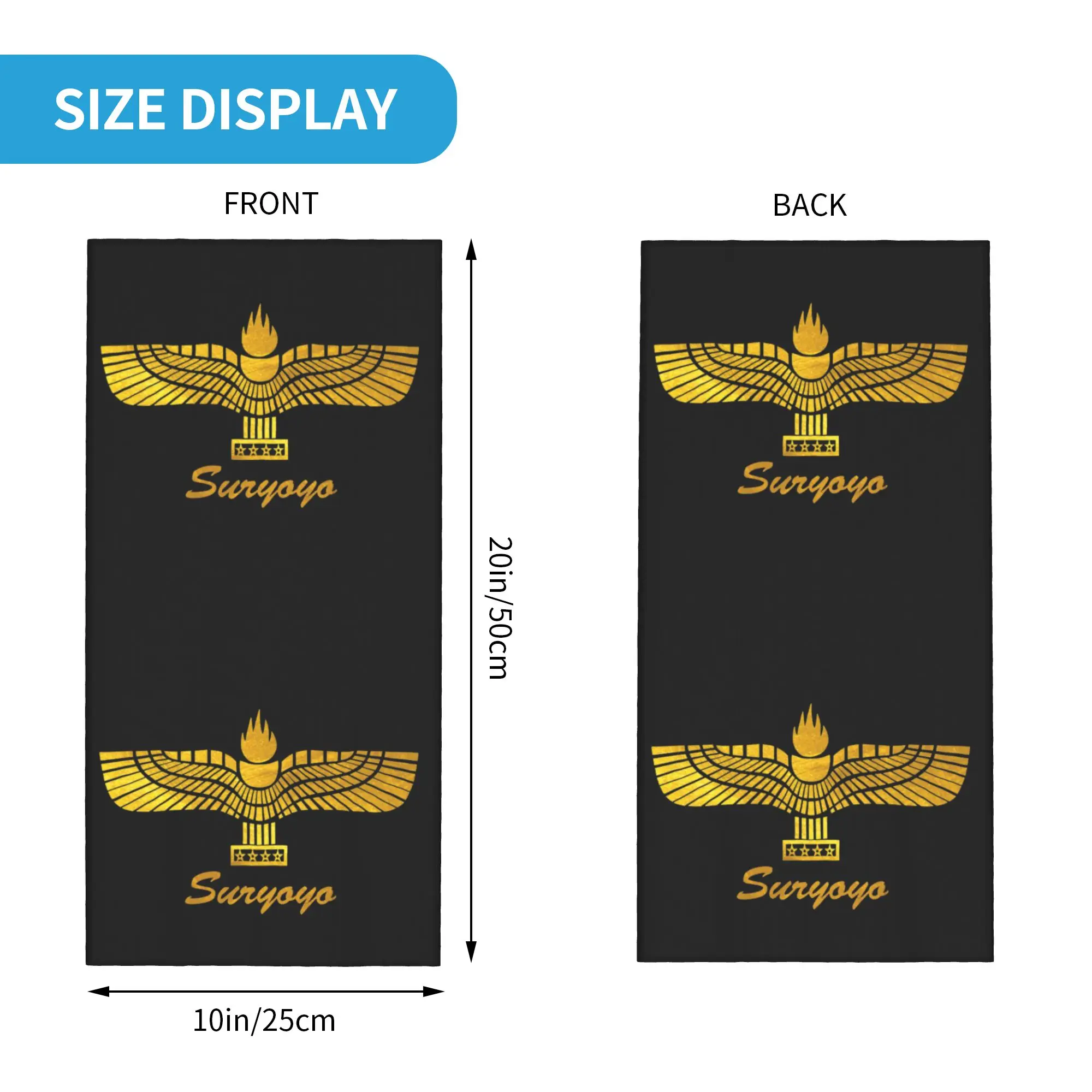 Custom Syria  Aramean Suryoyo Logo Neck Gaiter Men Women UV Face Shield Winter Syriac Assyria Ancient Bandana Scarf for Ski