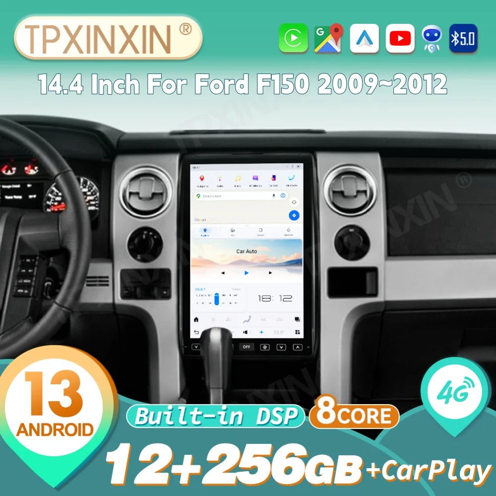 Radio para Auto Android Auto Carplay de 14.4 Pulgadas para Ford F150 2009~2012, Reproductor Multimedia Estéreo para Automóvil, Unidad Principal con Navegación GPS