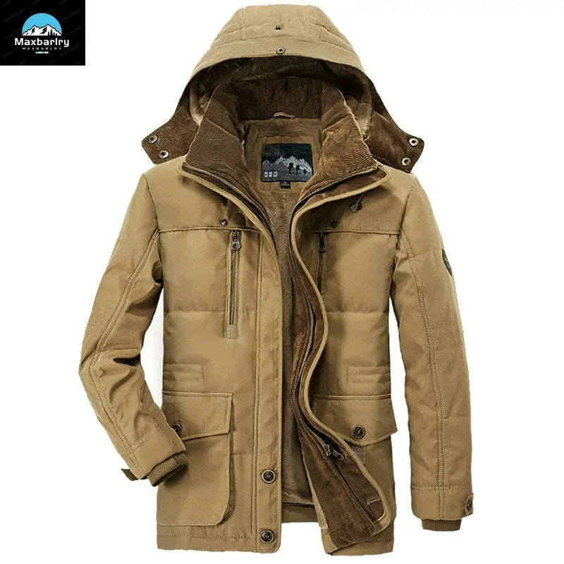 Men Long Winter Coats Down Jackets Hooded Casual Warm Parkas 7XL Good Quality Male Fit Winter Coats Multi-pocket Cargo Jackets