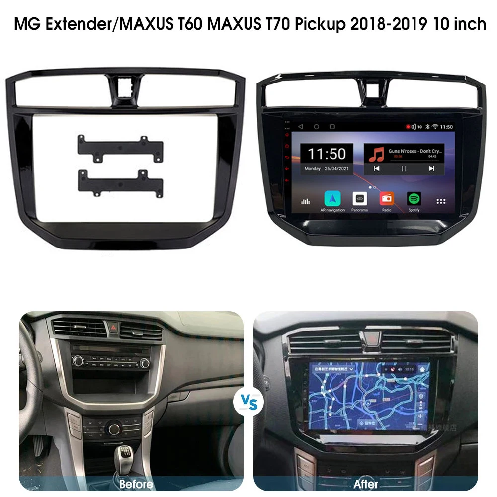 2din Car Frame Fascia Adapter For  MG Extender Maxus T60 T70 Pickup 2017+ big screen Android Radio Audio Dash Fitting Panel Kit