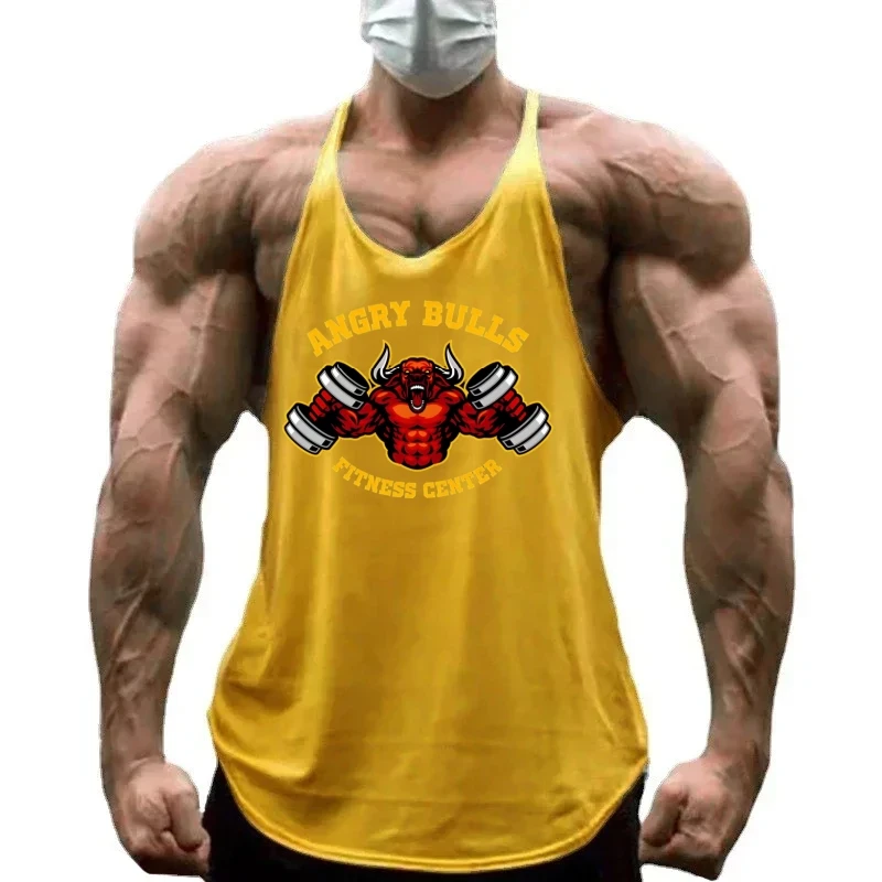 2025 Gilet da palestra per bodybuilding da uomo - Canottiera da allenamento in cotone senza maniche, camicia sportiva per allenamenti fitness e costruzione muscolare