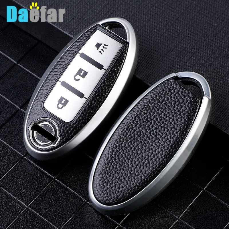 Leather TPU Car Key Case Cover for Nissan Leaf Micra Qashqai J11 J10 X Trail T32 Versa Note Patrol Key Fob Cover Accessories