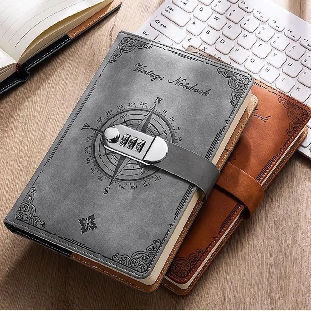200-Page Password Notebook Diary Book Stationery A5 Notebook With Lock Protecting Secrets Smooth Writing Travelers Journal