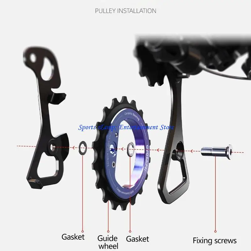 G7NF Hollows Fahrräder Umwerfer Riemenscheibe Fahrrad Aluminiumlegierungen Führungsrad Riemenscheibe hinten – Detail 2