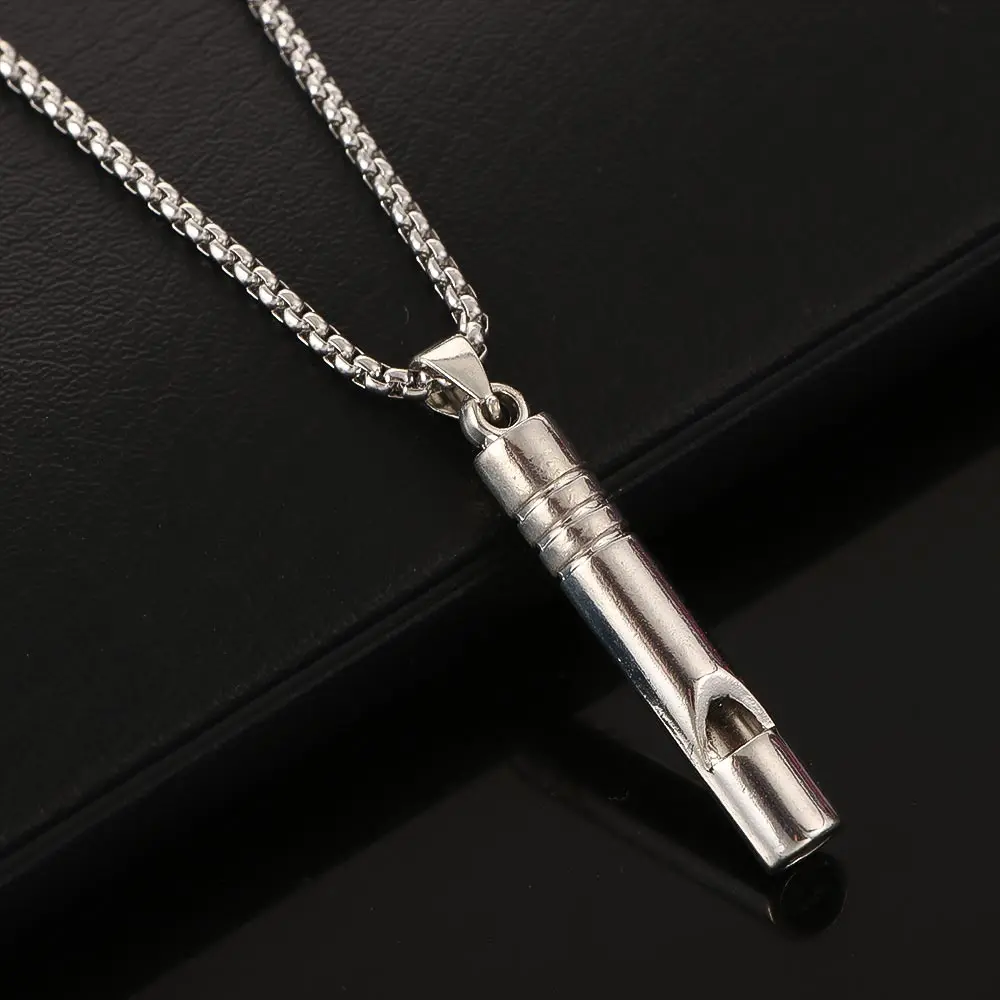 Personality Alloy Women Cool style Jewelry accessories Titanium steel chain Whistle necklace Sweater chain Necklace for men