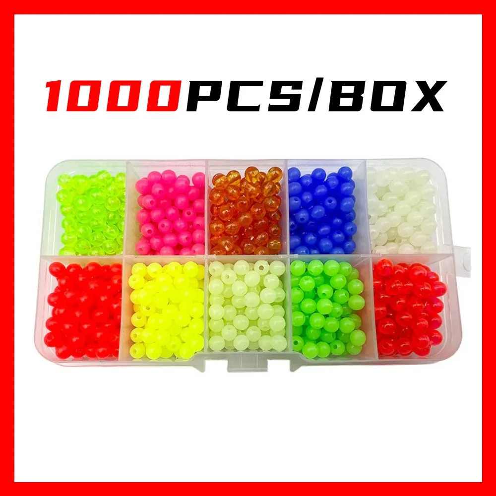 

Rock fishing Nightlight Blocking Beads 1000 Pcs/Boxes Fluorescent Space Beans Round Float Balls Light Glowing for Outdoor Set