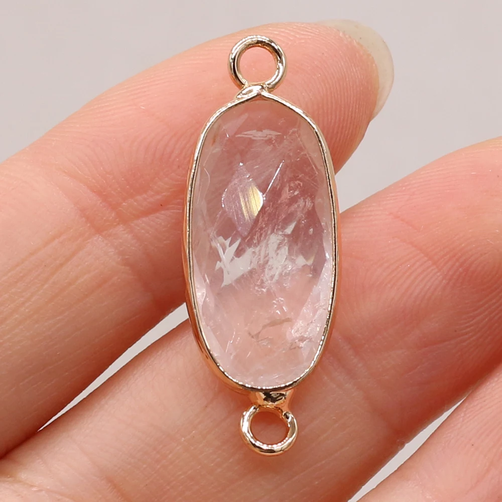10PCS Wholesale Price Natural Clear Quartz Jewelry Connector Pendant For Jewelry Making DIY Necklace Accessories Charms Gift