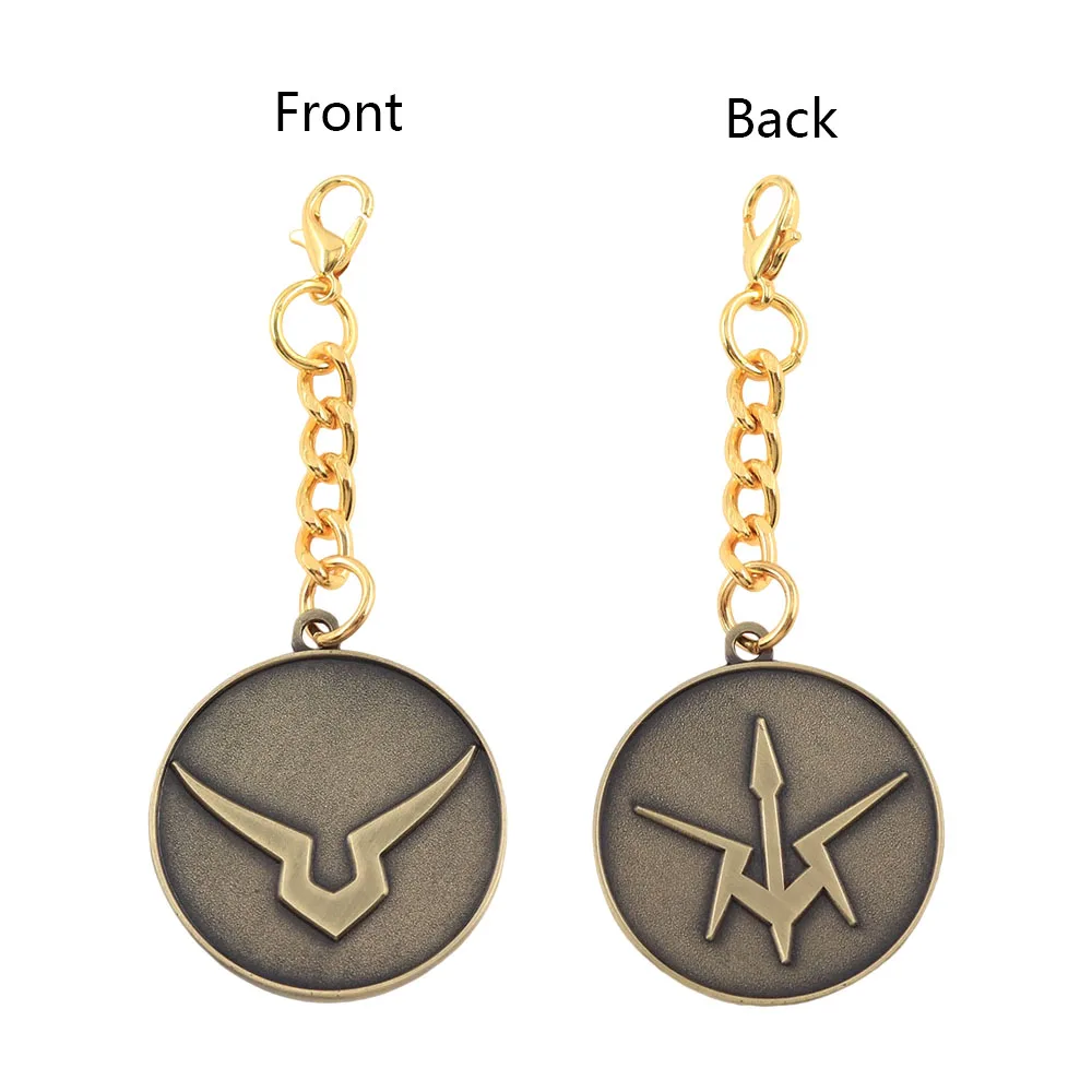 Code Geass Lelouch Schlüsselanhänger Anime Zero Helm Schwarze Ritter Emblem Schlüsselring Antik-Bronze Metallanhänger Auto-Taschen-Charm Schmuck – Detail 1