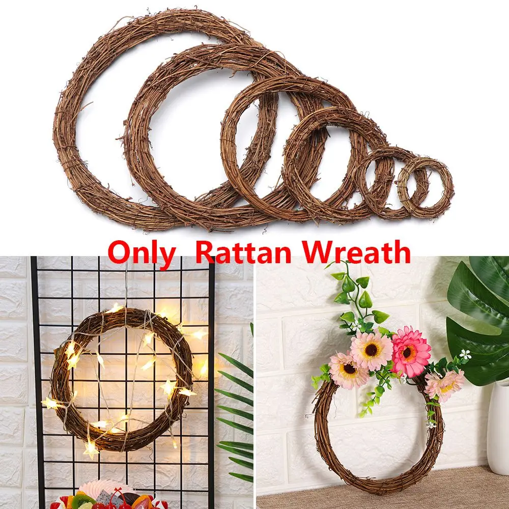 8-30CM Christmas Artificial Wreath Wicker Vine Ring Festival Rattan Garland Xmas Party  Decoration Garlands