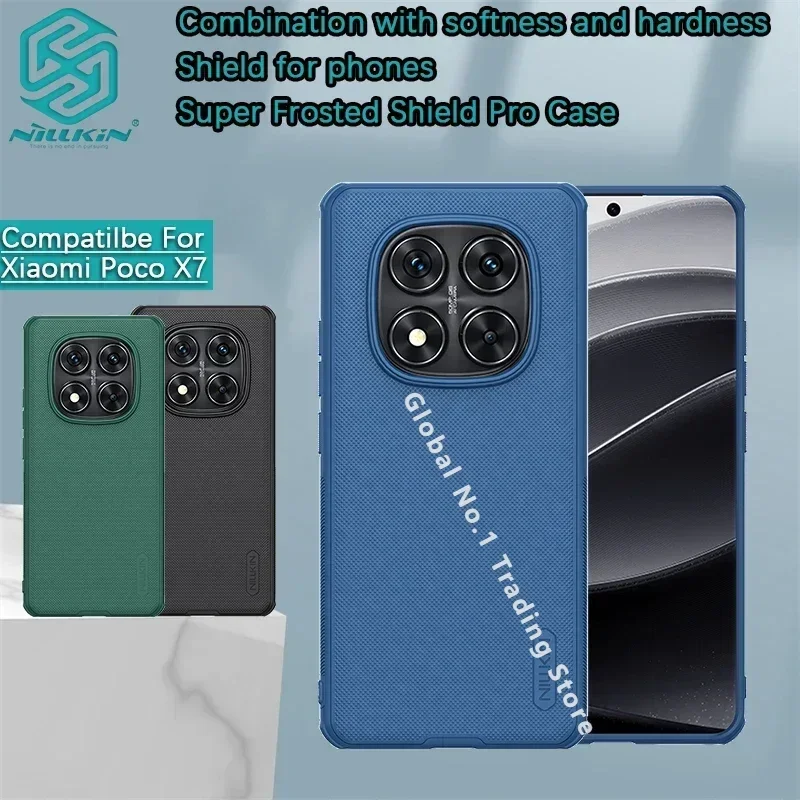 NILLKIN для Xiaomi Poco X7 5G/Redmi Note 14 Pro +/Pro Plus ТПУ с рамкой + ПК, жесткий защитный чехол, чехол для телефона