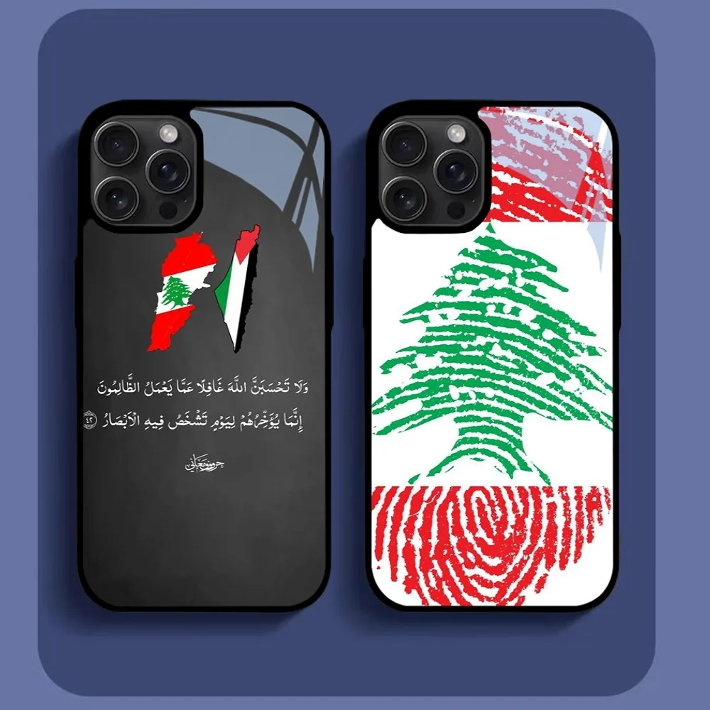 Lebanese flag map passport Phone Case For iPhone16 15 14 13 12 11 Pro Xs Max Mini XR X 7 8 Plus luxury Mirror Hard Funda