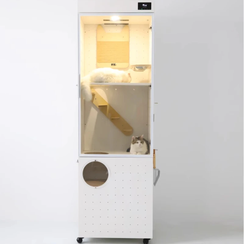 

Cat villa household cat toilet panoramic luxury cat cage drying box