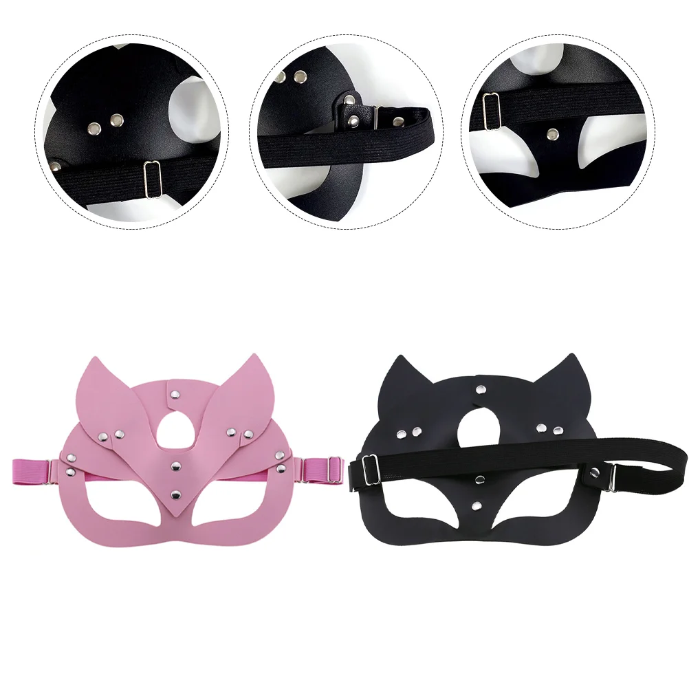 Women's Mask Cosplay Party Accessories PU Halloween Costume Decor Dancing Prop Face