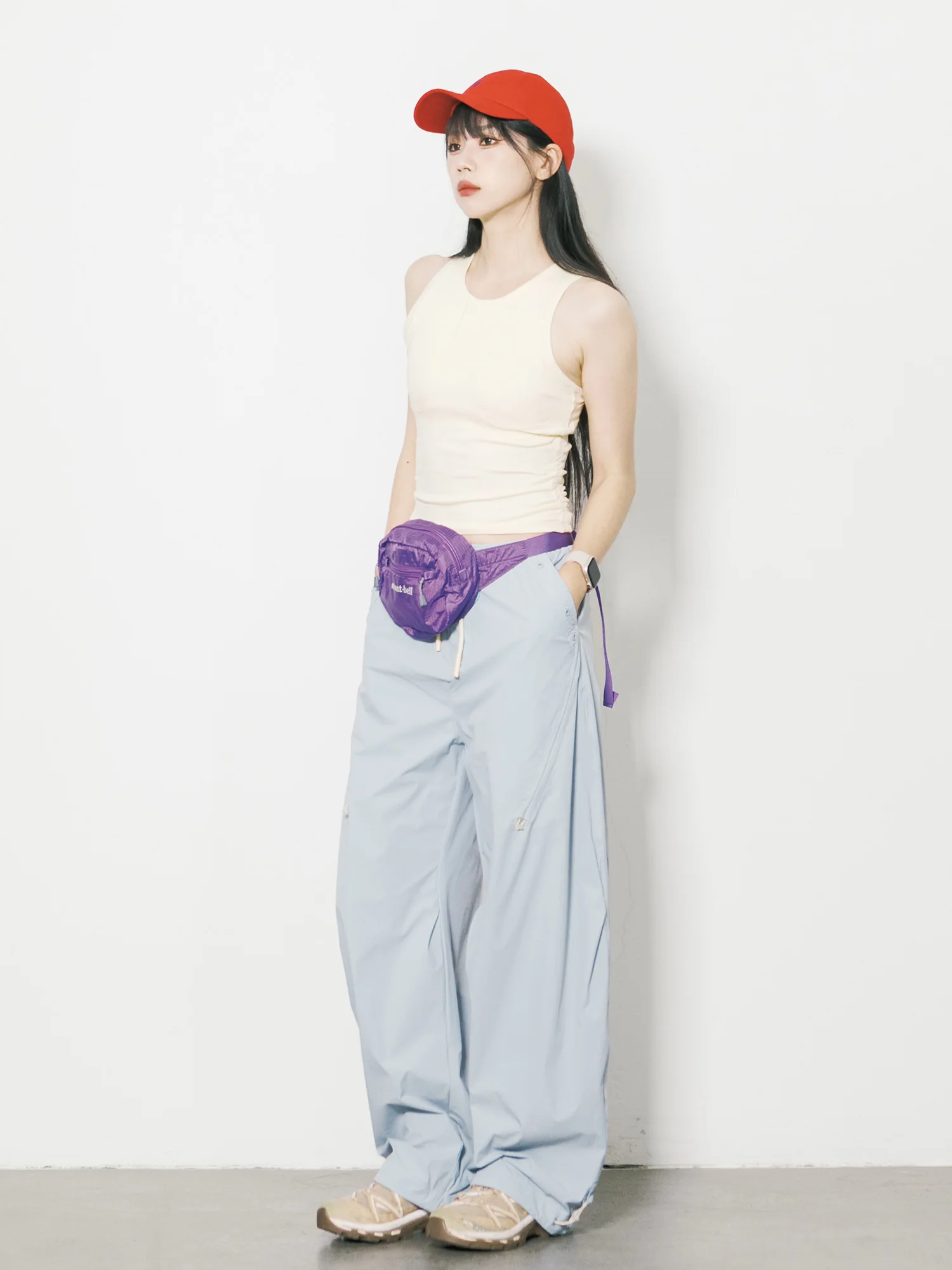 High Waist Wide Leg Pants Thin Outdoor Men Women Summer Quick Dry Breathable Pleated Slimming Casual Workwear Long Trousers