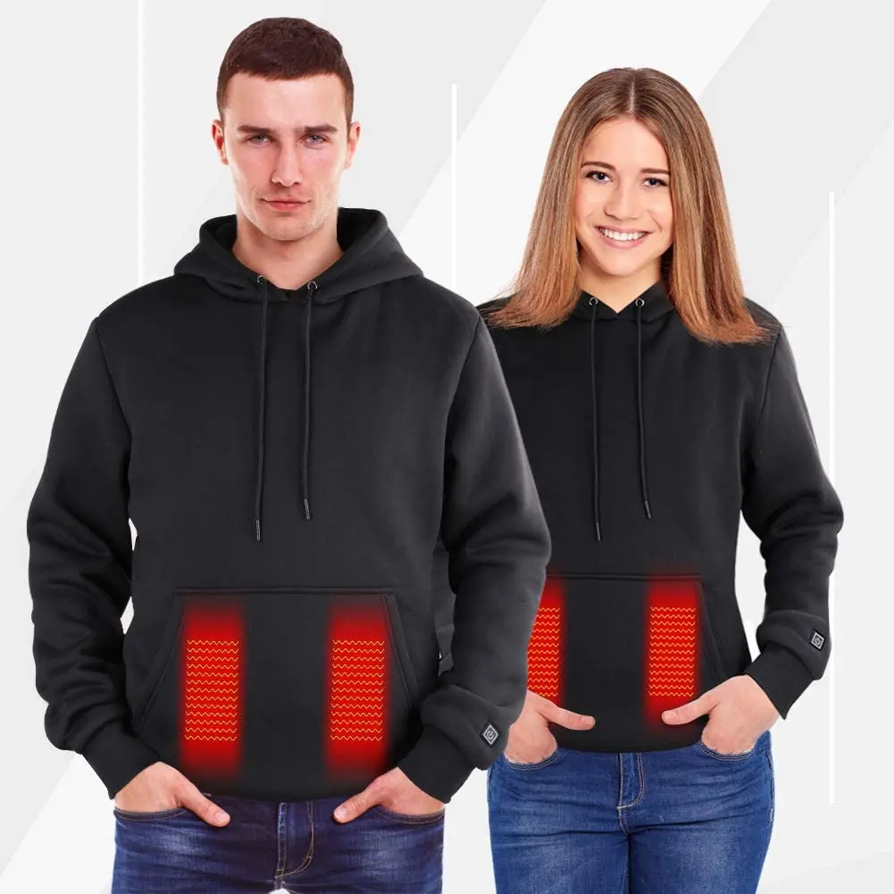 Imagem -04 - Mulheres ao ar Livre Elétrico Usb Aquecimento Camisolas Hoodies Inverno Quente Aquecido Roupas de Carregamento Jaqueta de Calor Roupas Esportivas