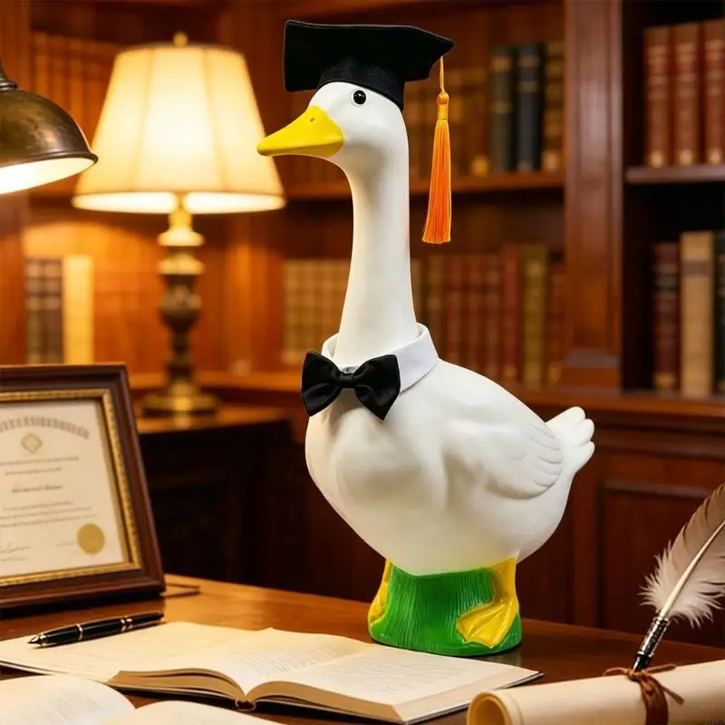 Graduation Porch Geese Outfit for 23Inches Garden Geese Graduation Clothes With Graduation Cap and Bowtie JOMD
