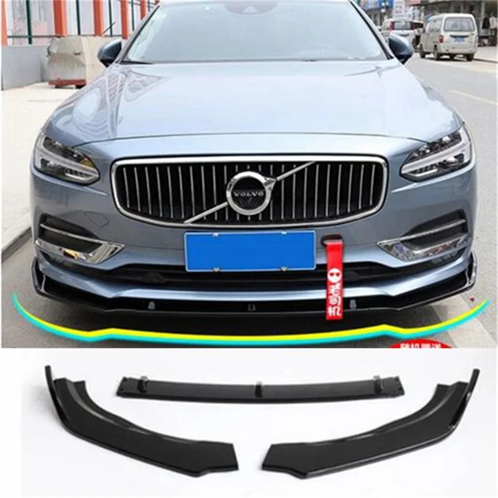 

For Volvo S90 2016 2017 2018 2019 Car Styling High Quality PP Material Front Spoiler Anterior Front lip Bumper Protector