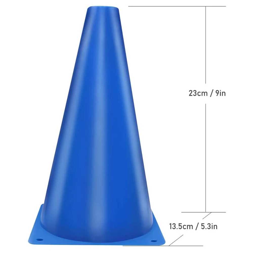 15 Pack 9 Inch Traffic Training Cones,Agility Field Marker Cones,for Football Basketball Practice Blue