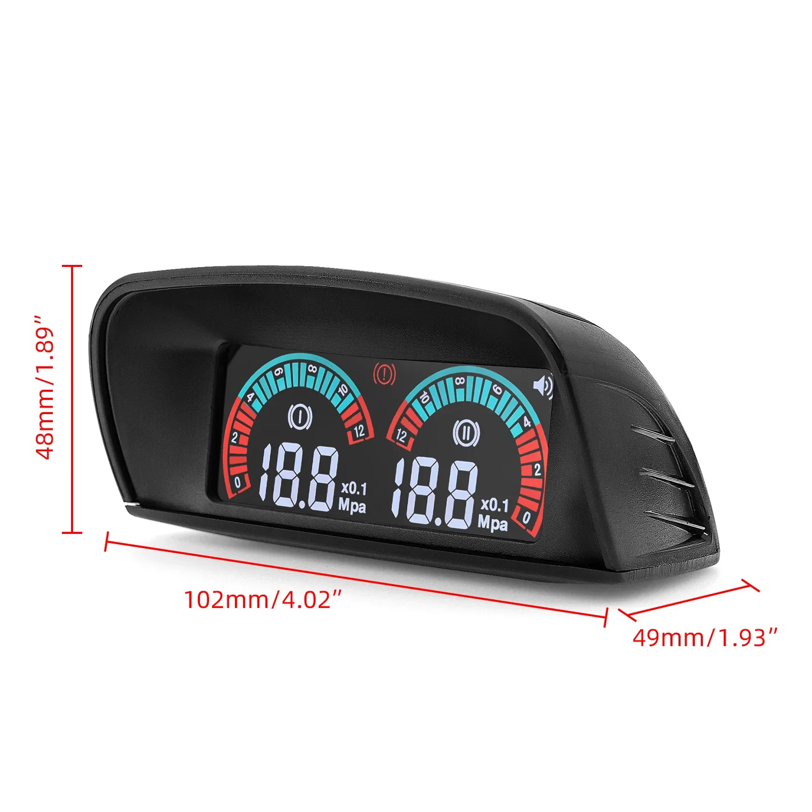 Car Digital Oil Pressure Gauge with Alarm 0.4 Mpa Meter LED Display 9-35V Vehicle with 1/8NPT Sensor Alarm Function Oil Pressure