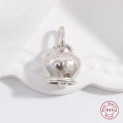 S925 Sterling sliver bell pendant , for diy Jewelry Making Accessories Wholesale SD25