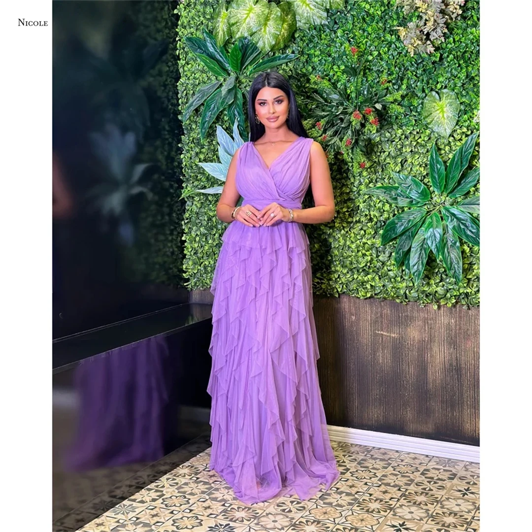 

Nicole Custom Made Evening Gown Off-shoulder Women Evening Dress Woman Line A Prom Dresses 2025 Luxury Dresses for Party Chiffon