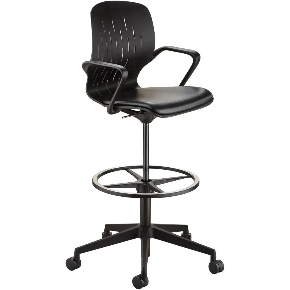 Extended Height Swivel Office Desk Computer Ergonomic Chair, Pneumatic Height Adjustable, Black (7014BL)