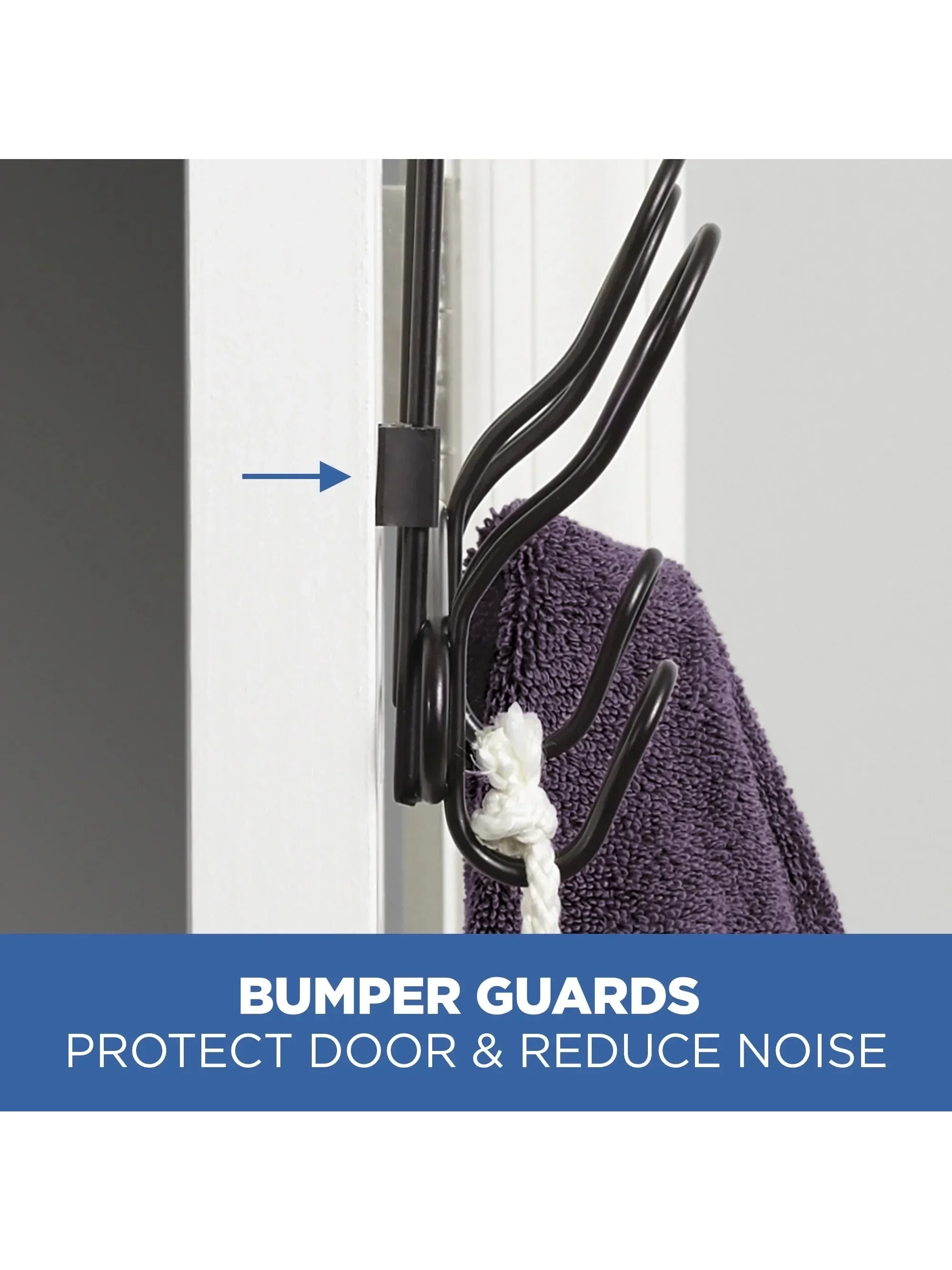 رف معدني ذو 3 خطافات فوق الباب من SnugFit - لمسة نهائية برونزية مفروكة بالزيت، للمناشف والأردية والملابس