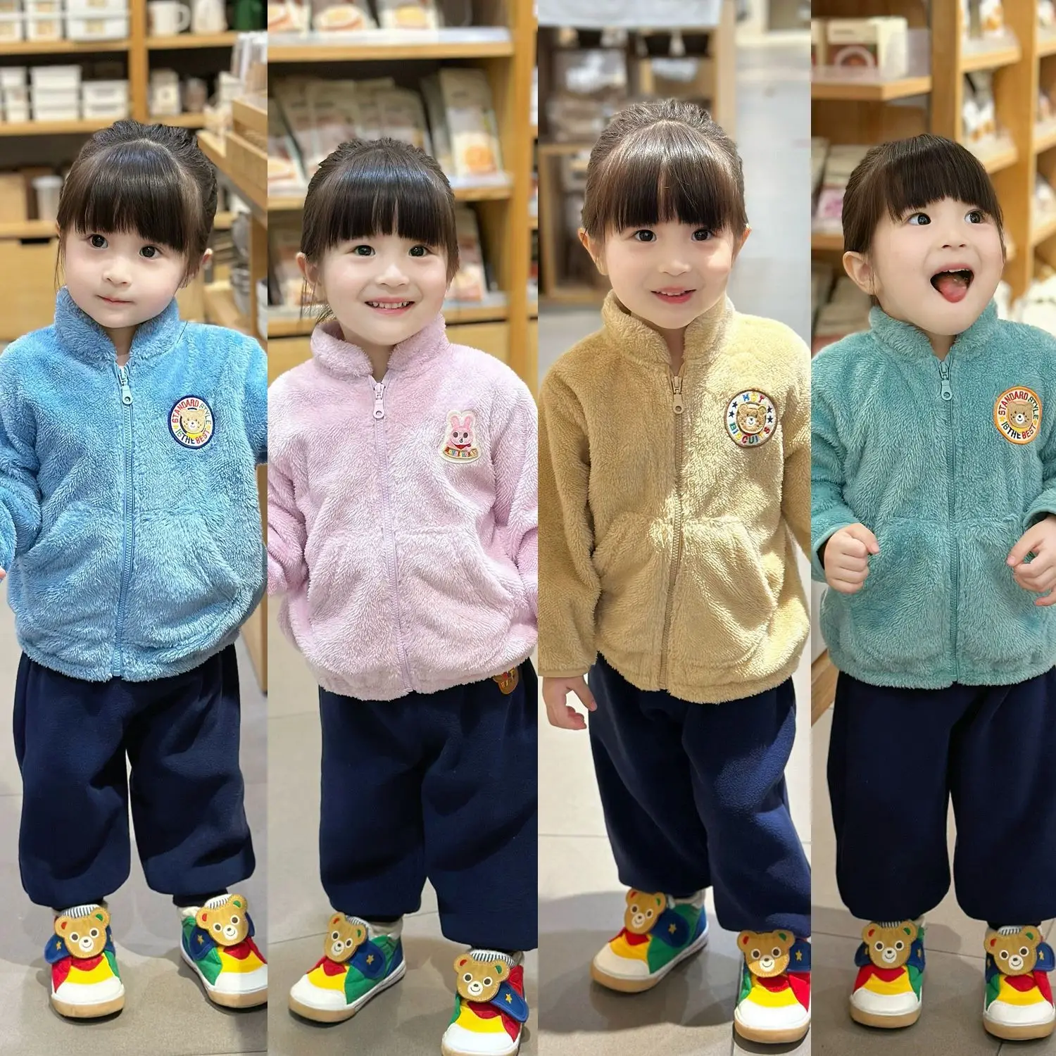 

2025 A/W Kids' Plush Polar Fleece Jacket for Boys & Girls, Super Soft & Warm Windproof Versatile Wear for School Uniform