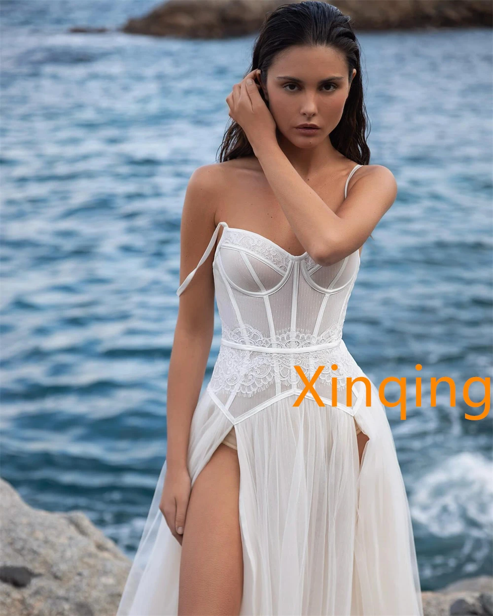 Abiti da sposa in tulle di lusso personalizzati Pastrol Abiti senza maniche senza spalline Abiti da sposa Temperamento Abito da occasione su misura