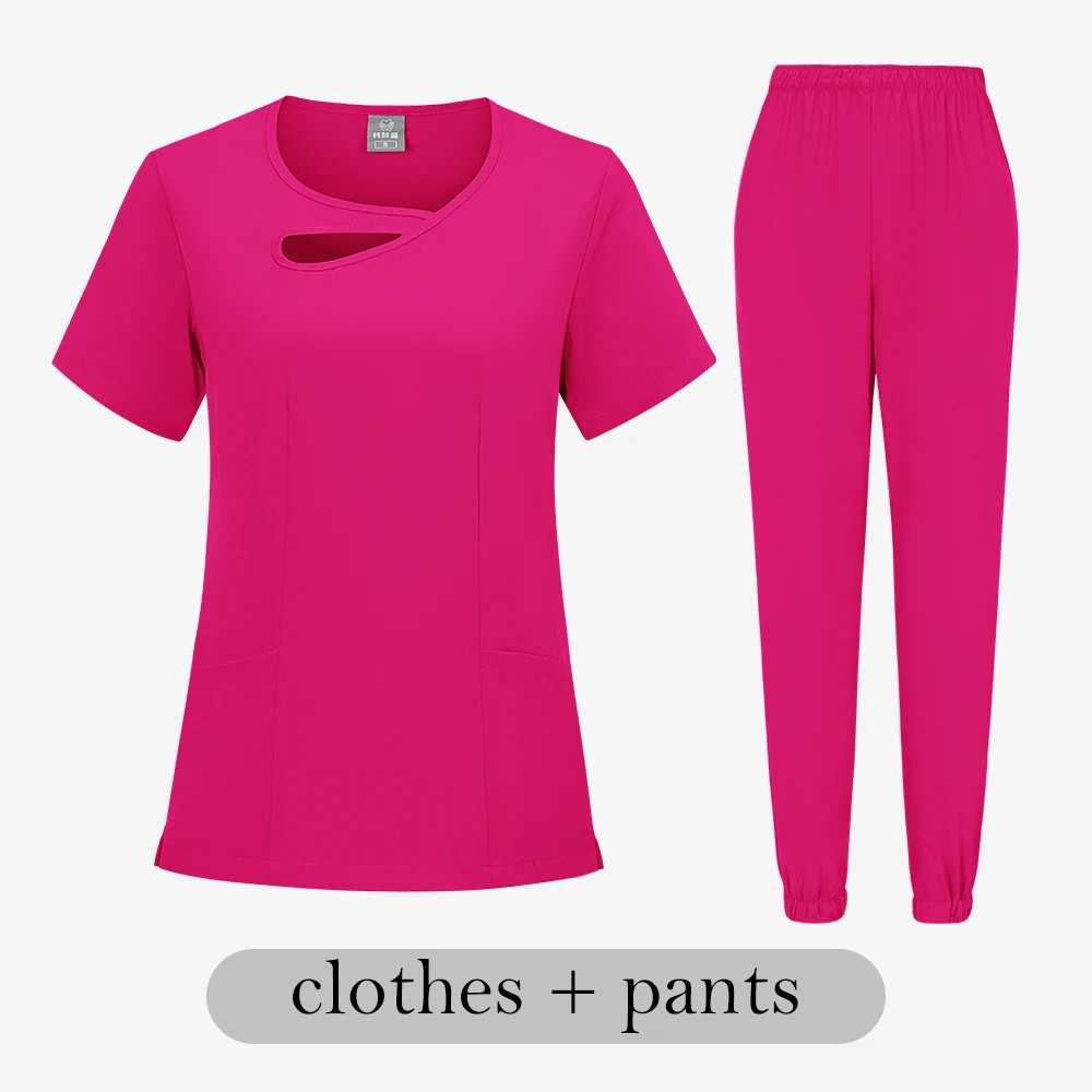 Conjunto de enfermagem novo estilo vestido cirúrgico pet hospital médico enfermeira médica conjunto uniforme trabalho salão beleza clínica camisa e calças